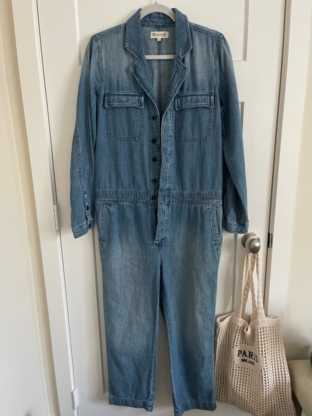 Madewell Light Blue Denim Utility Jumpsuit